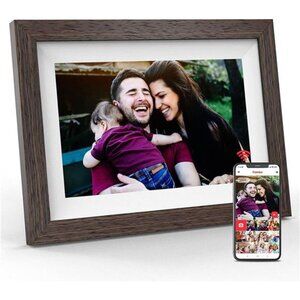 Digital Picture Frame Digital Photo Frame, 10 Inch, Touch Screen, 16GB (Brown)